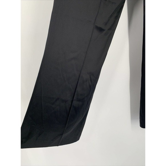 Theory‎ Emery Silk Black Wide Leg Flare Dress Pants with Pockets Sz 4 - Picture 4 of 11